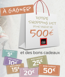 Bon plan du jour: votre shopping list 500€ à gagner