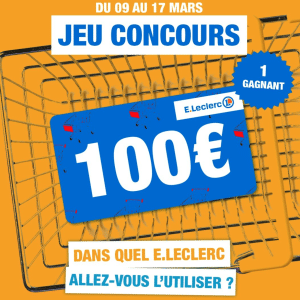 Bon plan du jour: 100€ chez Leclerc à gagner