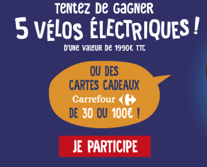 Participez au concours de Nakd et tentez de remporter de superbes cadeaux, dont des vélos électriques, des cartes cadeaux Carrefour et des cartes cadeaux Nakd ! Pour avoir une chance de gagner, il vous suffit d'acheter un produit Nakd éligible à l'offre. Une fois votre achat effectué, rendez-vous sur le site www.nakdlejeu.com pour télécharger votre preuve d'achat et participer aux instants gagnants. Parmi les prix à remporter, vous trouverez 5 vélos électriques d'une valeur de 1990 euros, 60 cartes cadeaux Carrefour d'une valeur de 100 euros et 300 cartes cadeaux Nakd d'une valeur de 30 euros. Les instants gagnants vous permettront de savoir immédiatement si vous avez remporté l'un de ces fabuleux cadeaux. Ce concours est ouvert aux personnes résidant en France, alors ne manquez pas cette occasion de tenter votre chance et de gagner des prix incroyables. Rendez-vous chez Nakd, achetez un produit éligible, téléchargez votre preuve d'achat et croisez les doigts pour remporter l'un de ces superbes cadeaux. Bonne chance à tous les participants !