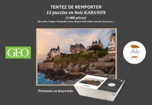 Puzzle bois Concours GEO : Inscrivez-vous + 2 questions. Vous pouvez rejouer tous les jours.