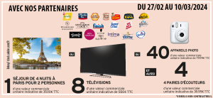 Cadeaux à gagner : 1 séjour de 4 nuits pour 2 personnes à Paris avec des activités (3500 euros)