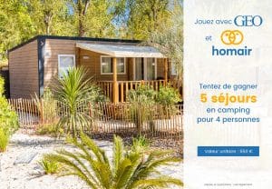 5 séjours pour 4 personnes dans un camping Homair (550 euros)