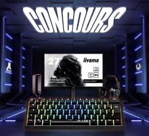 Cadeaux à gagner : 1 lot composé de 1 écran PC Iiyama + 1 clavier + 1 casque audio + 1 support de casque