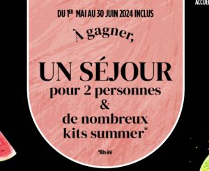 1 méga kit d'une valeur de 813€ (coffret séjour + enceinte + serviette + casquette + etc.)