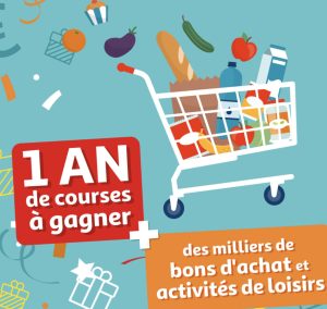 34 lots d'un an de courses sous la forme de 1200€ en bons d'achat