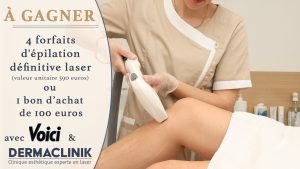 4 bons d'achat de 390 euros pour une épilation définitive au laser dans un centre de beauté Dermaclinik