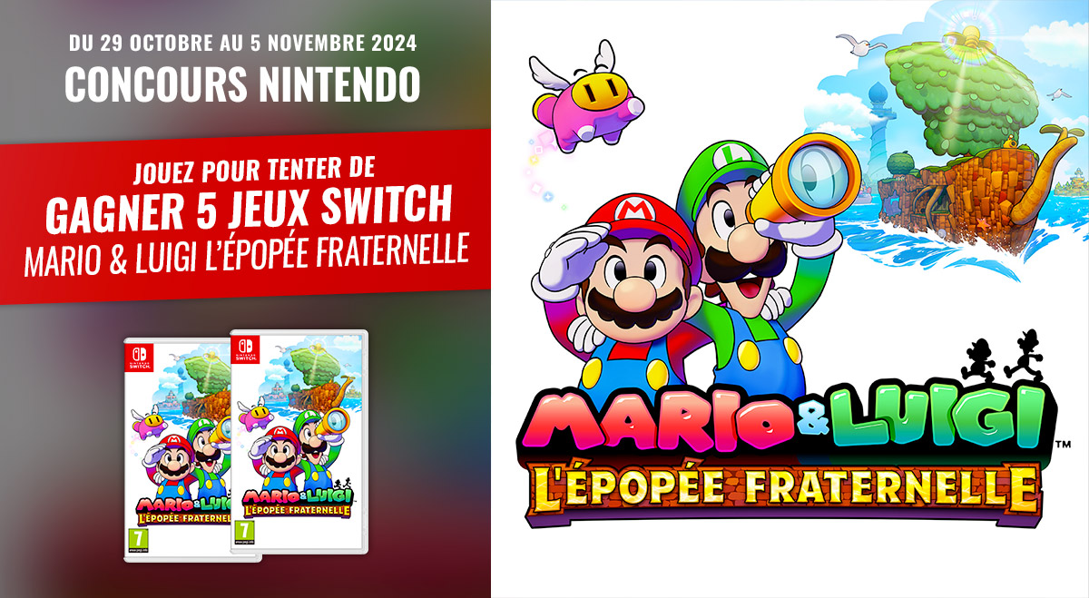 5 jeux vidéo "Mario & Luigi : l'Épopée Fraternelle" sur Switch