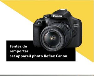 1 appareil photo Reflex Canon EOS 2000D Noir valeur 400 €