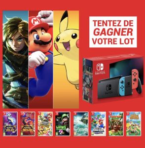 1 console Nintendo Switch avec 2 jeux vidéo au choix