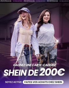 20 cartes cadeaux "Shein" de 200 euros