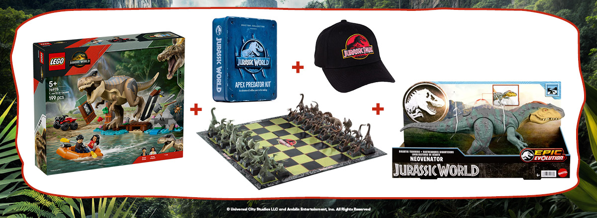 20 lots composés de 5 jeux et jouets Jurassic World valeur 205