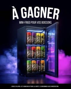1 mini-frigo HCK de 98L avec éclairage cyberpunk valeur 499 €