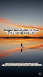1 séjour pour 2 personnes + 2 valises Gyl valeur 1 400 €