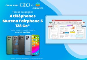 4 smartphones Murena Fairphone 5 valeur 600 €