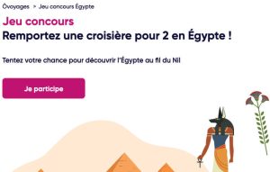 1 croisière pour 2 personnes "Ôclub sur le Nil" valeur 1 800 €