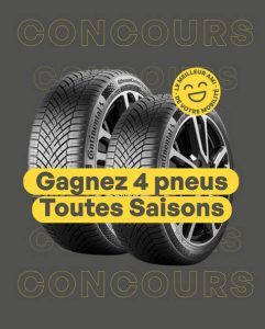 1 lot de 4 pneus Continental toutes saisons à faire poser dans un centre Eurotyre valeur 620 €