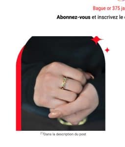 1 bague en or 375 pierres fines valeur 349 €