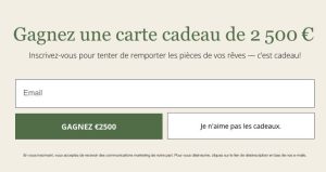 1 bon d'achat "Kimai" de 2500 euros