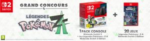 console Nintendo Switch 2 avec 1 jeu vidéo "Légendes Pokémon : Z-A"