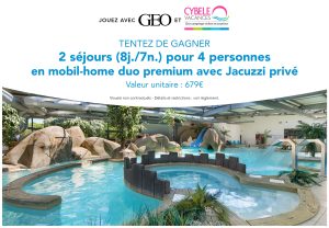 2 séjours pour 4 personnes en mobil-home duo premium avec jacuzzi privé dans un camping Cybele Vacances valeur 679 €
