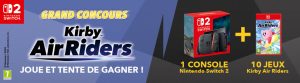 console Nintendo Switch 2 avec 1 jeu vidéo "Kirby Air Riders" valeur 539 €