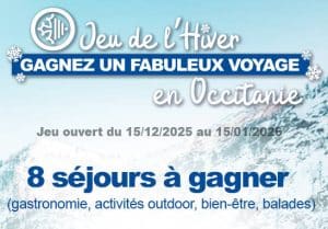 8 séjours pour 2 personnes en Occitanie au choix (parmi ski, gastronomie, bien-être, activités outdoor, etc.)