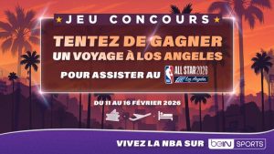 1 voyage pour 2 personnes à Los Angeles du 11 au 16 février incluant hôtel + 2 repas par jour + accès VIP pour le "Week-End du NBA 2026 All Star" valeur 8 000 €