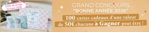 100 cartes cadeaux "Francoise Saget" (linge de maison) de 50 euros