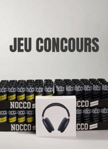 1 casque audio AirPods Max avec 4 packs de boissons Nocco valeur 750 €