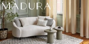 1 canapé Julika écru bouclé valeur 1 790 €