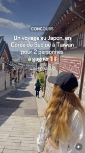 1 lot de 2 vols A/R en classe économique pour la destination de votre choix parmi Japon, Taïwan ou Corée du Sud