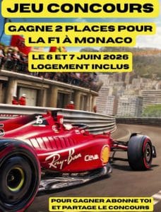 2 pass Grand Prix de F1 de Monaco les 6 et 7 juin + hébergement