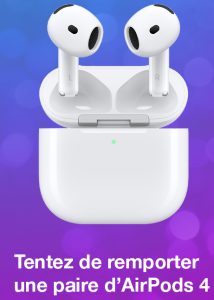 1 paire d'Airpods 4 valeur 141 €