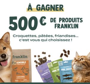 5 bons d'achat Franklin de 100€ (alimentation pour chien et chat)