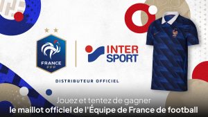 2 maillots officiels de l'Équipe de France de football valeur 110 €