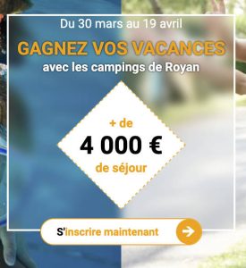 1 bon d'achat de 700 euros valables dans des campings à Royan