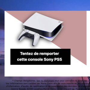 1 console de jeux Playstation 5 de Sony