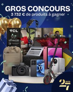 Ensemble de produits high-tech Rue du Commerce avec smartphone, TV et iPad 🖥️
