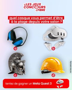 1 casque de réalité virtuelle Meta Quest 3 valeur 350 €