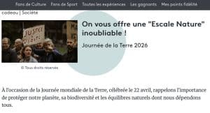 1 e-coffret "Escale Nature" pour 2 personnes valeur 289 €