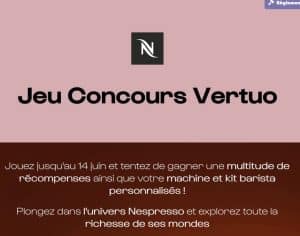 1 machine à café Vertuo Up + 1 Aeroccino 3 + 2 tasses Lungo + 15 étuis de café valeur 316 €