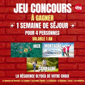 1 séjour d'une semaine pour 4 personnes dans une résidence Olydea