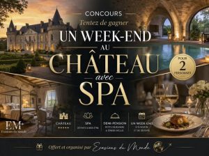 1 week-end pour 2 personnes en demi-pension avec accès spa dans un château