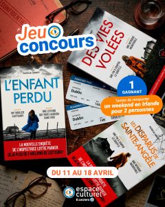 1 voyage pour 2 personnes en Irlande (vol A/R + 2 nuits d’hôtel) valeur 1 000 €
