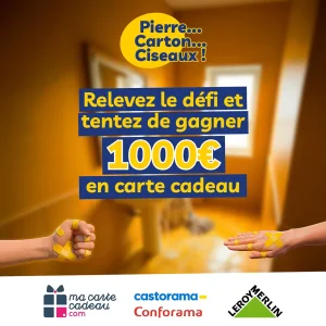 3 cartes cadeaux multi-enseignes de 1000 euros