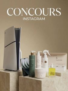 Lot composé d'une console PS5, d'un iPhone 17 et de soins capillaires