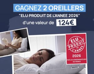 1 lots de 2 oreillers MEMO 3EN1 valeur 124 €