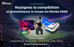 Télévision 4K de dernière génération diffusant un grand match de football dans un salon moderne.