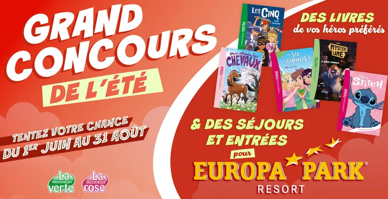 Un séjour familial dans le parc d'attractions Europa-Park proposé par les Bibliothèques Rose et Verte.