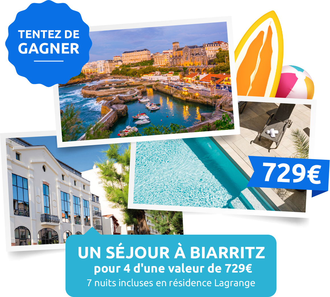 1 séjour d'une semaine pour 4 personnes en résidence Lagrange à Biarritz